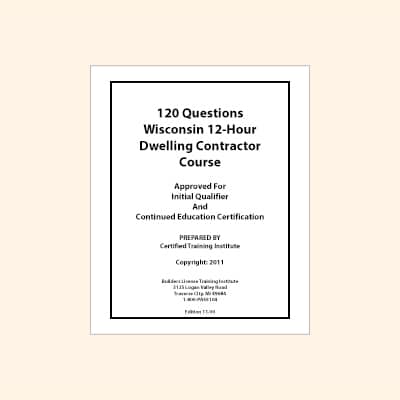Book Image Wisconsin Dwelling Contractor Initial Certification & CE120 Question Print