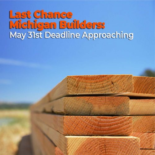 Michigan Builders–Last Chance to Complete Your Continuing Education